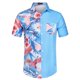 thumbnail image 1 of Lars Amadeus Camisa de patchwork de playa con botones y manga corta con estampado hawaiano para hombre Azul M Unique Bargains Camisa, 1 of 6
