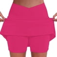 thumbnail image 2 of Athletic Skorts for Women Summer Casual Tennis Skirts Stretch Tummy Control High Waisted Skort Hot Pink M, 2 of 8