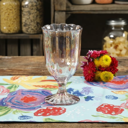The Pioneer Woman Luster Glaze 12.5oz Pink Pearlized Goblet