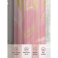 thumbnail image 6 of Pink Gold Flower Sheer Curtains for Living Room Bedroom, Light-filtering Sheer Curtain, Pink Gradient Vintage Abstract Line Rod Pocket Voile Window Treatment Drapes, 52’’Wx84’’L, 2 Panels Set, 6 of 7