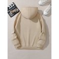 thumbnail image 2 of Plus Size Coffee Print Drawstring Hoodie, Cute Cozy Long Sleeve Sweatshirt For Spring & Fall, Women's Plus Size Clothing, 2 of 6