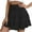 Black-117, variant on Ladies' Casual Vacation Style Pleated Leaf Skirt Solid Color Elastic Waist Slip Skirt Shorts,Pleated Design, Leaf Pattern, Elastic Waist, Comfortable, Casual Skirt Shorts for Vacation Easy to Wear