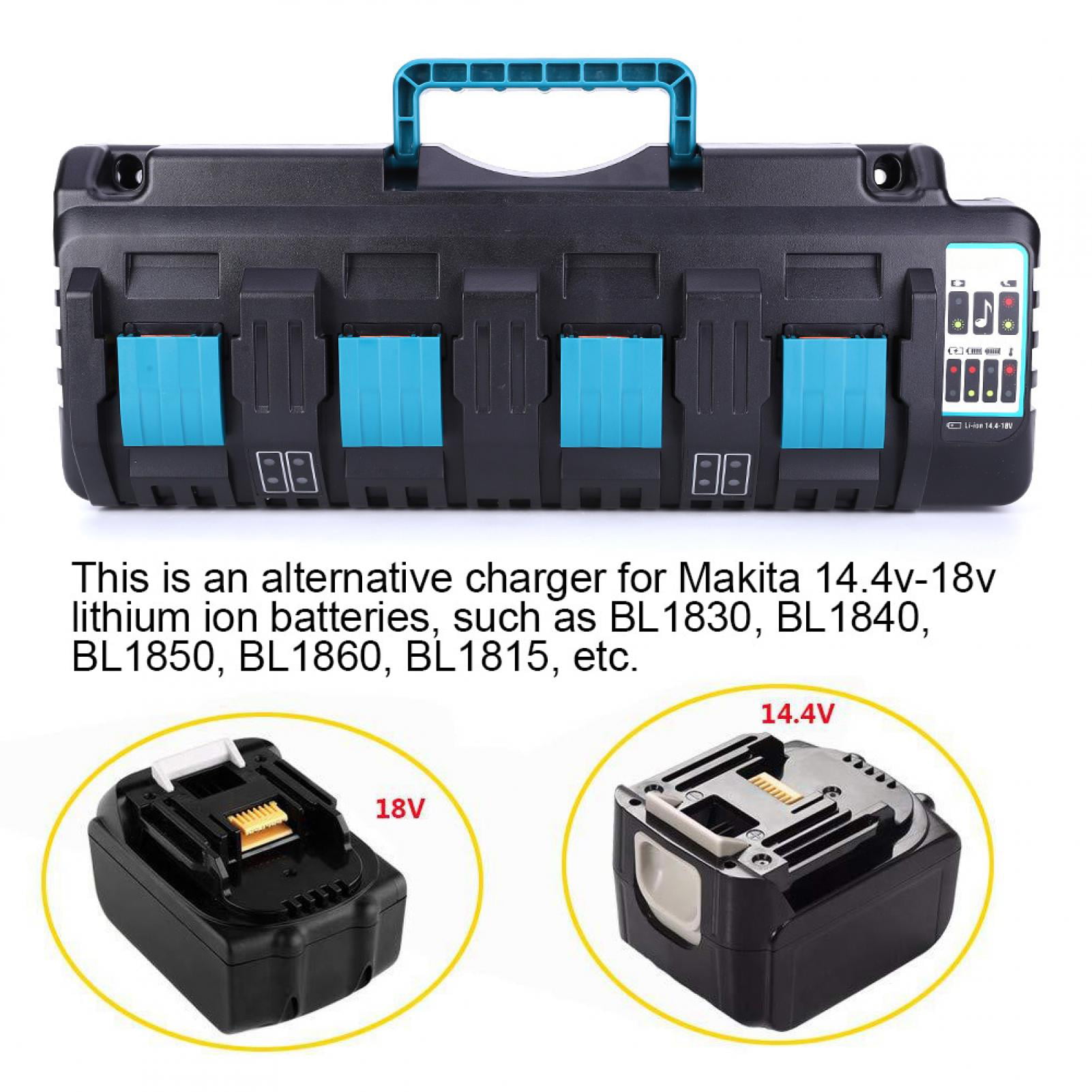 DC18SF 4-Port Battery Charger for Makita 14.4V-18V Lithium Battery BL1830 BL1840 