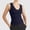 Navy, variant on DuoJiaJ Women's Fashion Casual Tight V Neck Ribbed Knit Sleeveless Vest Summer Tank Tops Women Black L