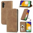 thumbnail image 1 of Case for Samsung A14 5G, Classic Business Premium PU Leather Cover TPU Bumper with Card Holder Kickstand Magnetic Adsorption Flip Wallet Case Cover for Galaxy A14 5G 6.6 Inch,Brown, 1 of 5