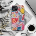 thumbnail image 6 of Graffiti Pop Art Phone Case, Colorful Y2K Street Style Doodle Protective Cover, Retro Smiley and Heart Design for iPhone 17 16 15 14 13 12 11 Plus Pro Max Mini, 6 of 6