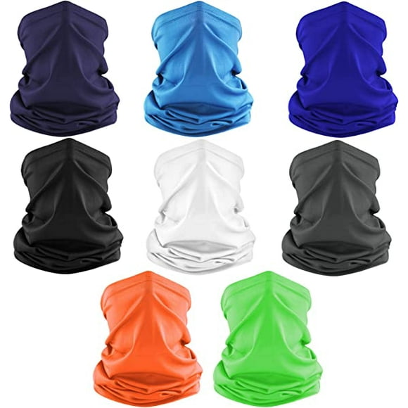 8 Pack Cooling Neck Gaiter Balaclava Face Mask UV Protection Breathable Bandanas Scarf Face Cover for Men Women