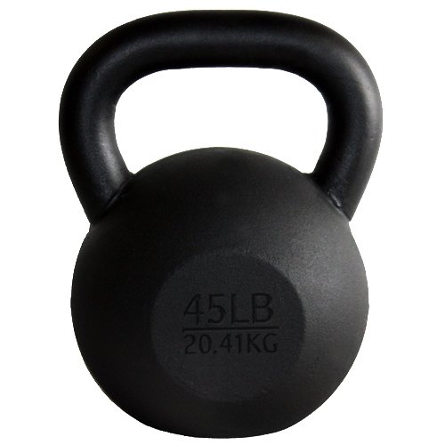 Harvil 45Pound Cast Iron Kettlebell Weight with Ergonomically Rounded Handles and Engraved