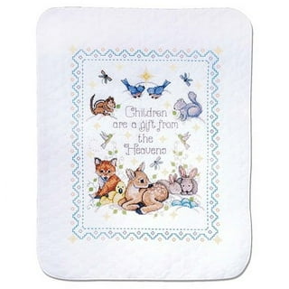  Design Works Crafts Janlynn Stamped for Cross Stitch Baby Quilt  Kit, in The Jungle