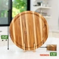 thumbnail image 3 of Premium Round Wood Cutting Board with Juice Groove, Teak Wooden Cutting Boards for Kitchen, Small Chopping Board, Fathers Day Gift, 1-Year Manufacturer Warranty (S, 15.8 x 15.8 x 1.25 inches), 3 of 4