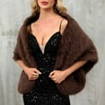 thumbnail image 4 of Lovzfmll Faux Fur Shawl Scarf for Women, Ultra-Soft Plush Warm Winter Shrugs, Elegant Cloak Cape for Dressy Bridal Wedding Party Gift, 4 of 7