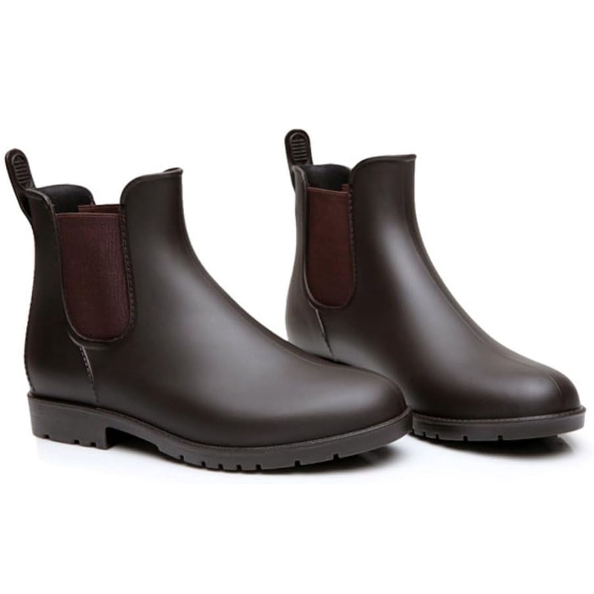 CHICVOMEY Women's Waterproof Chelsea Rain Boots Anti-Slip Rubber Ankle Boots for Gardening Walking & Outdoor Comfort Short Rainboots for Women
