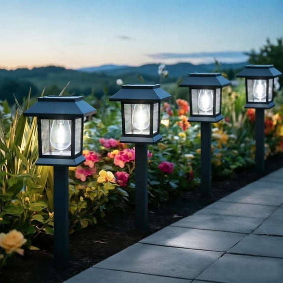 Solar Lights Outdoor, 2 Pack 3000K IP65 Solar Pathway Lights with Auto On/Off for Garden, Walkway, Yard, Patio, Driveway and Landscape Decor