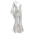 thumbnail image 3 of Kaerm Combinaison de Danse Jazz pour Filles une Épaule Manches Robe de Bal Argent 16, 3 of 7