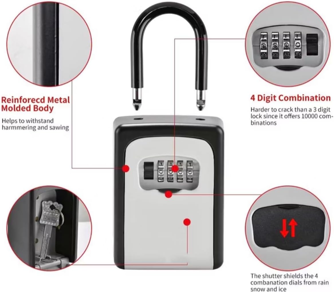 DANPINGLE Key Lock Box Waterproof Gray 5-Key photo 6