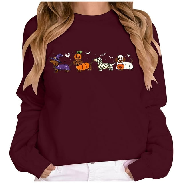Stylish Ladies Off Shoulder Sweater Long Sleeve Round Neck Casual Pullover with Printed Design for Everyday Wear
