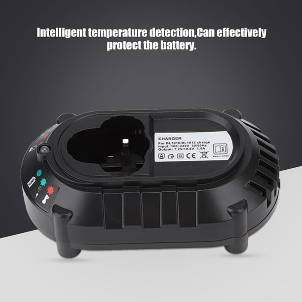 Cargador de Fuente de Alimentación, Cargador de Batería de Detección de Temperatura Inteligente Portátil para Reemplazar el Viejo o Dañado Por 7.2V / 10.8V BL013 / 7010