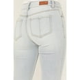 thumbnail image 4 of Shyanne Women's Agave Light Wash Mid Rise Destructed Stretch Flare Jeans Light Wash 29W x 34L, 4 of 4