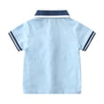 thumbnail image 3 of Toddler Tshirt Kids Summer Short Sleeve Collar Polo Shirt Comfortable Casual Top Boys' Tops Sky Blue 18-24 Months, 3 of 8