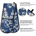thumbnail image 2 of Yayeee Double Oven Mitt Kitchen Heat Resistant Baking 35" x7" Quilted Glove, Floral Ocean Waves, 2 of 6