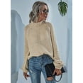 thumbnail image 5 of Womens Turtle-Neck Oversized Sweaters Casual Long Sleeve Pullover Loose Chunky Knit Jumper  M, 5 of 8