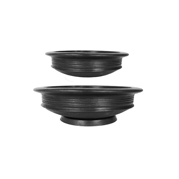 Pots Kadai en Terre + Argile Combo pour Cuisiner & Servir Pré-Assaisonnés - Noir, 1+4 Litres