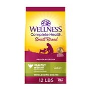 Wellness Complete Health Dry Dog Food, Small Breed, Wholesome Grains, Natural, Healthy Weight Turkey & Brown Rice Recipe, (12-Pound Bag)