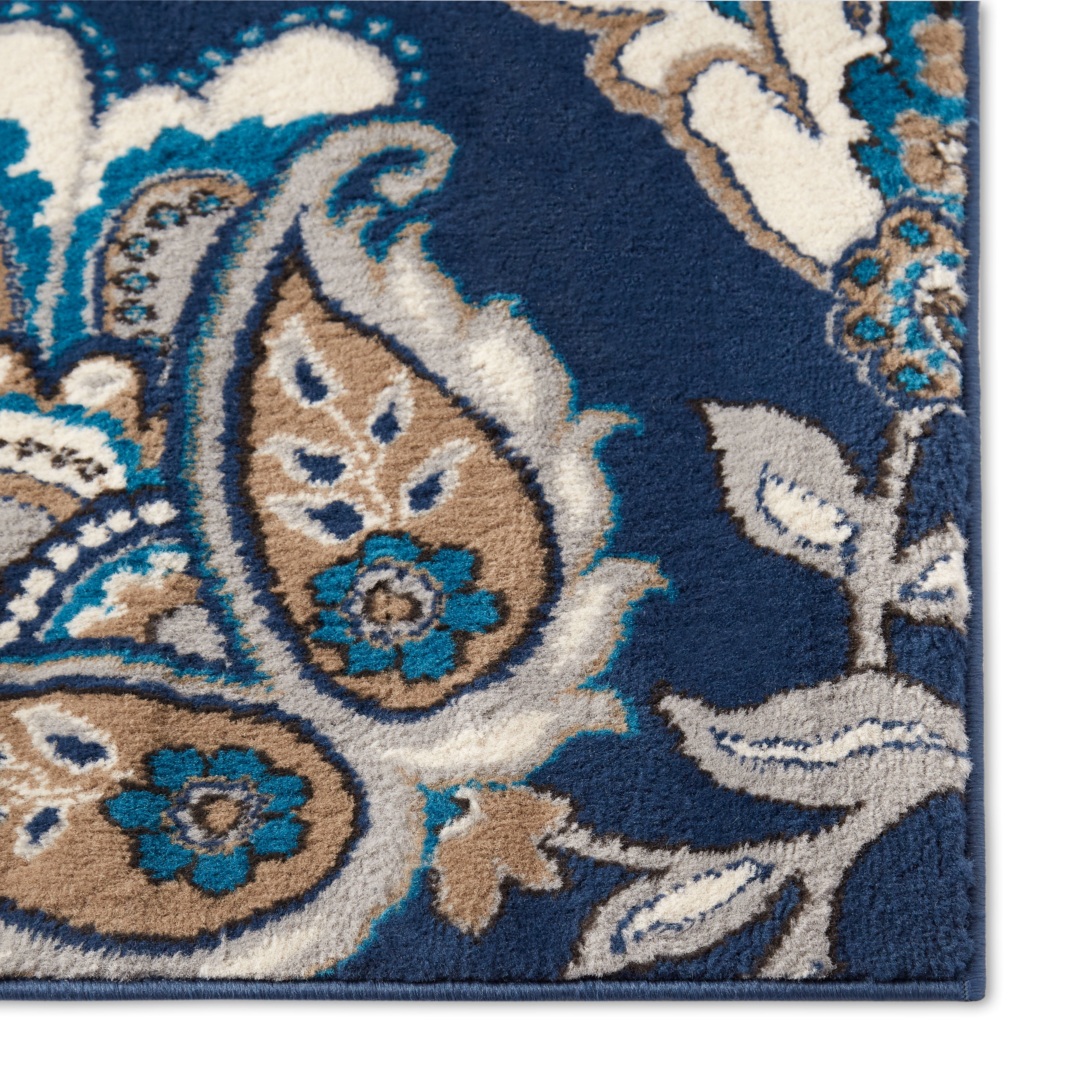 Home Dynamix Tremont Lincoln Bohemian Floral Area Rug, Navy Blue/Grey, 6'6"x9'6"