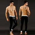 thumbnail image 3 of Huanledash Men's Fashion Sexy U Convex Pouch Skinny Long Pants Thermal Underwear Leggings, 3 of 8