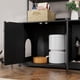thumbnail image 5 of Historyli Caja de arena para gatos de 132 cm, mueble oculto con puertas y estantes, estante de almacenamiento de 3 niveles, color negro, 5 of 7