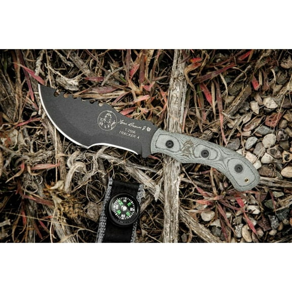 TOPS Knives Tom Brown Mini Tracker #4 Fixed Blade Knife 3.75" Drop Point 1095...