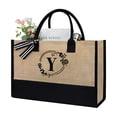 thumbnail image 3 of Bolso Tote Mujer Yute Letra W Gran Capacidad Playa Verano para Regalos de Cumpleaños, 3 of 3
