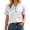 White, variant on Gunia Silk Shirts For Women Satin Short Sleeve Shirt Elegant Button Down Collar Blouse Soft Comfortable For Casual Wear Tops Women Tshirts White L