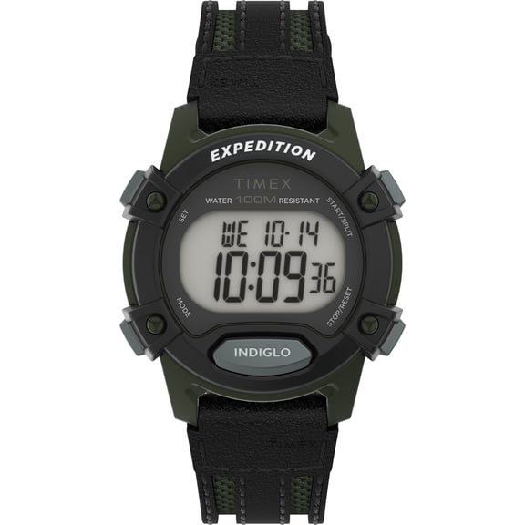 Timex TW4B287009J 33 mm Unisex Expedition CAT Watch - Black Strap Digital Dial Green Case