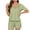 #066-Green, variant on Censtreet Women's 2 Piece Pajama Set Bow Graphic Button Down Short Sleeve Lapel Shirt Pj Short Set