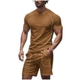 thumbnail image 2 of Bixock 2 Piece Outfits for Men,Sweatsuit for Men Raglan Short Sleeve Crew Neck Top and Short Pants Summer Casual Set, 2 of 5