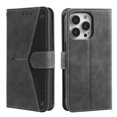 thumbnail image 6 of Phone Case for iPhone 15 Pro Wallet Cover with Wrist Strap, Splicing PU Leather Flip Case Card Holder Slots Kickstand Magnetic Closure for Women Men for iPhone 15 Pro, Gray, 6 of 7
