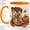 Orange, variant on Western Cowboy Boots 11oz Ceramic Mug, Fall Cactus Pumpkin Design Ceramic mug with cowboy boots, cactus, pumpkin, horseshoe, and autumn leaves for coffee or tea