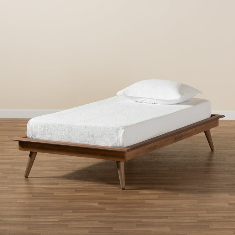 Baxton Studio Karine Wood Platform Bed Frame Twin Ash Walnut