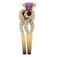 thumbnail image 3 of Clara Pucci 14K Yellow Gold 1.57 Natural Amethyst Engraveable Engagement Ring + Wedding Band Set, 3 of 7