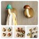 thumbnail image 2 of Wooden Mushroom Wall Hook Coat Hanger Nordic Style Home Entryway Door Back Storage Hook - Blue Adhes, 2 of 5