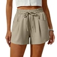 thumbnail image 5 of cocolona Womens Summer Casual High Waist Beach Shorts Elastic Waist Straight Wide Leg Vacation Lounge Shorts with Pockets, 5 of 5