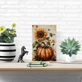 thumbnail image 3 of 1, Rustic Pumpkin and Sunflower metal sign, 8x12 inch, Vintage floral wall Art, Cafe Garage Ironwork, Home Bedroom Interior/outdoor decor, Craft Tools and supplies, Iron material, 3 of 7