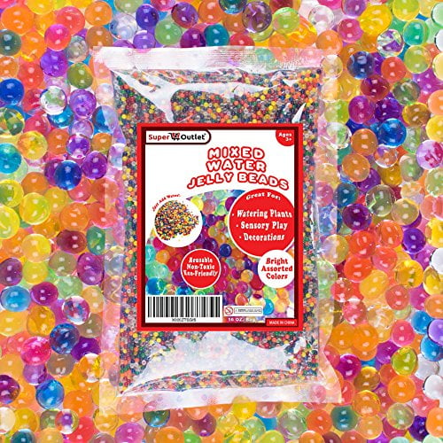 Water Beads Rainbow Mix Jelly Water Growing Balls for Children Non Toxic Beads Crystal Water Gel Beads Jelly Water Pearl for Sensory Toys,Vase Fillerr,Plants Craft,and Home Decor 