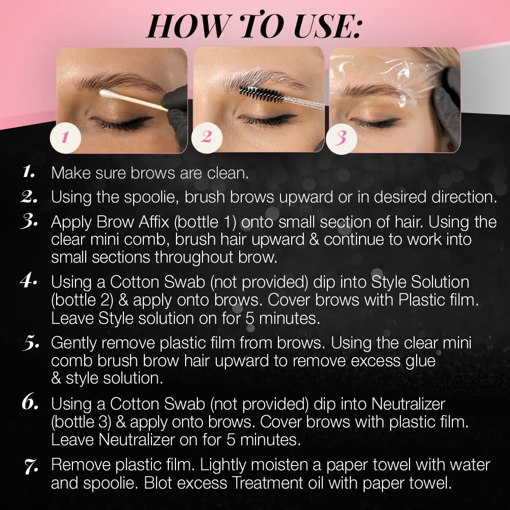 Ardell Brow Lamination Kit, Waterproof Brow Lamination Set with Perming, Setting Solutions, and Nourishing Oil