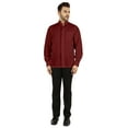 thumbnail image 2 of Bestman Solid Long Sleeve Shirt For Mens Front Double Button Placket Chinese Collar Shirt, 2 of 7