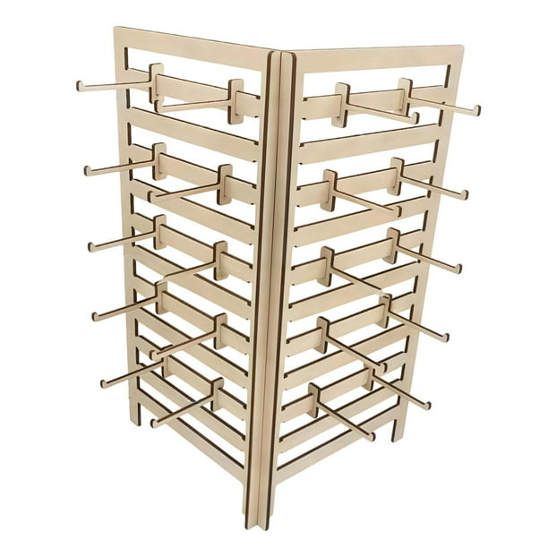 Organizador de joyas de madera, estante de almacenamiento, ganchos colgantes multifuncionales, soporte para collares, accesorios para cabello,