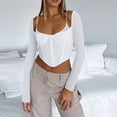 thumbnail image 3 of Top Corto Con Tirantes Camisa deportiva delgada para mujer Traje de calle sin espalda con ombligo expuesto (Blanco S) Ygjytge para Mujer Blanco T XXL, 3 of 7