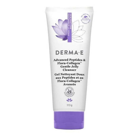 DERMA E - Advanced Peptides &amp; Flora-Collagen Gentle Jelly Cleanser, 113g