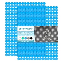 OTHWAY 2-Pack Round Sink Liners and Protector Mat for Kitchen Sink, Non-Slip Quick-Dry Dish Drying Mat, PVC Sink Tray for Stainless Steel & Ceramic Sinks, 15.7"x11.8"(Blue)